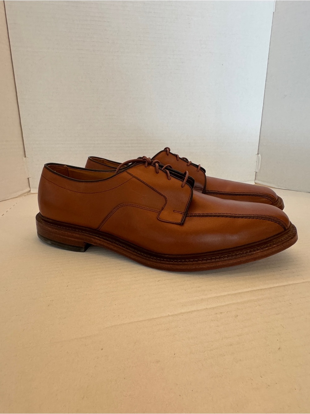 Allen Edmonds Hillcrest Size 15 Cognac Leather Lace-Up Derby Square Toe Shoe
